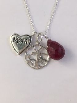 925 Silver Necklace with Ruby