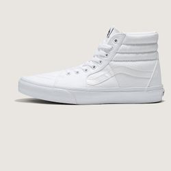 Vans Unisex Sk8 Hi White Canvas High Top Sneakers