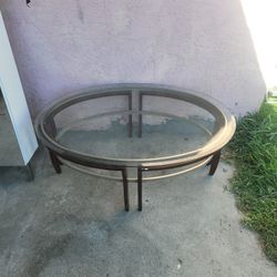 Oval Glass Top Coffee Table