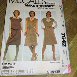 Rare Find Vintage Pattern McCall 7642