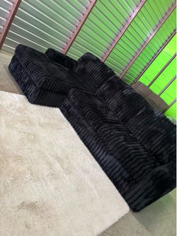 LIKE NEW corduroy sectional sofa couch (DELIVERY AVAILABLE)