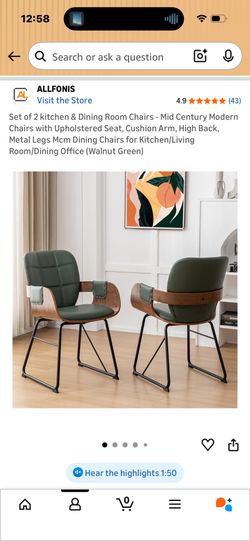 Set 4 Dining Room Chairs Walnut And Green