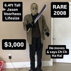 Halloween 6.4ft Tall Jason Voorhees Animatronic LifeSize Prop Collectible (RARE 2008)