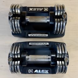 2pcs Adjustable Dumbbells Set Pairs 50Lb Weights of 2 Exercises Home Gym Workout 	Space Saving, Little Used, New Sells ~ $200