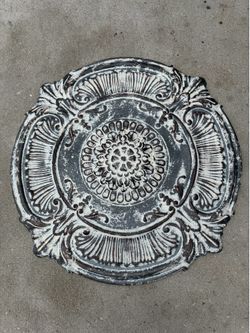 Embossed metal wall decor plaque 36”.