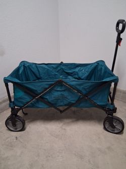 Teal Collapsible Folding Wagon Cart - All Terrain Wheels