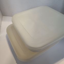 Set of 2 Craft Storage Bins. One is divided. 9"x 9"