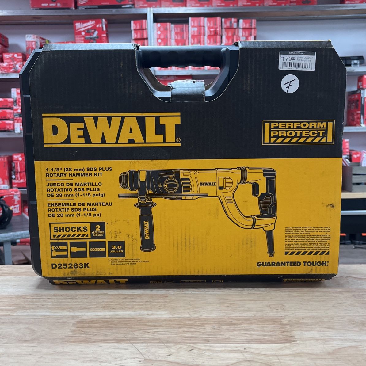 DEWALT 8.5 Amp 1-1/8 in. Corded SDS-PLUS D-Handle Concrete/Masonry Rotary Hammer Drill Kit