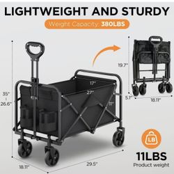 Fold-Up Wagon Utility Cart - NEW - Beach - Camping - market - sports - Home