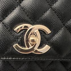 Chanel Medium Caviar Black Coco With Gold Hardware Bag