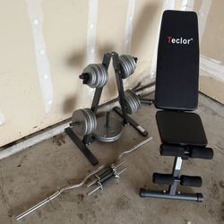 Adjustable Dumbbells And EZ Bar 