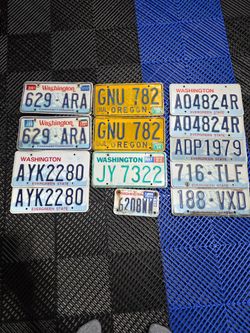 Lot of 11 Vintage License Plates Washington Oregon