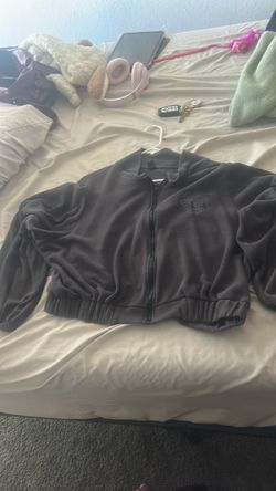 Gray Cropped Zip-Up Jacket
