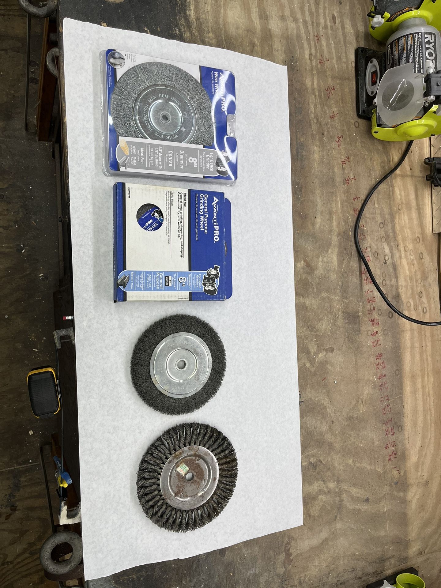 8 inch Avanti pro grinding wheel and wire wheels