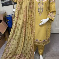 Pakistani Cotton Embroidered Dress