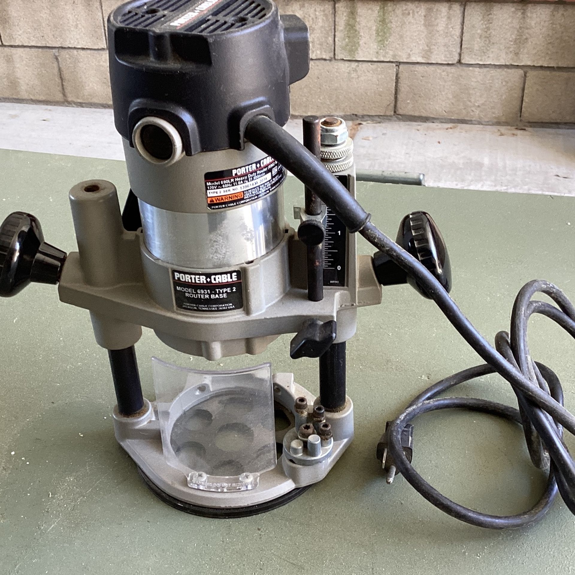 Porter Cable Model # 6931- Type 2 Router Base