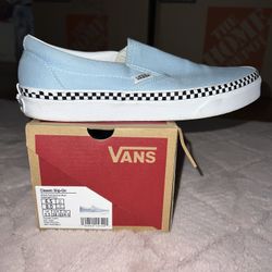 cool blue checkered vans
