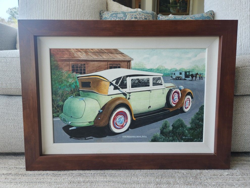 Original 1938 Mercedes Benz 320A Gouache Painting