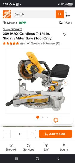 20V MAX Cordless 7-1/4 in. Sliding Miter Saw (Tool Only)