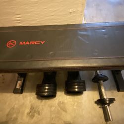 Weight Bench & Adjustable Dumbbells