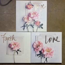 Hope, Faith, Love Frame Decorating 