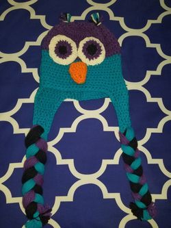 Homemade crochet Owl Beanie
