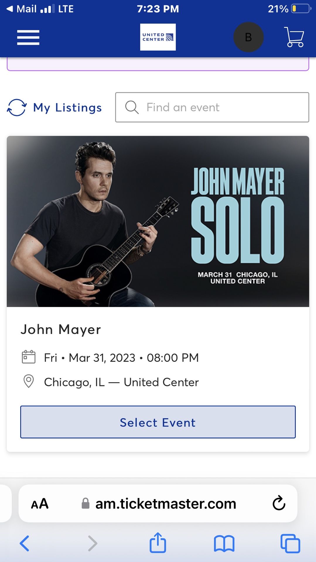 Pair Of Tickets to John Mayer’s Sold Out Solo tour Concert At United Center Chicago