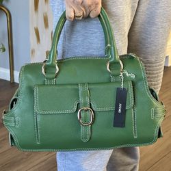 DKNY - Green Leather Satchel Bag