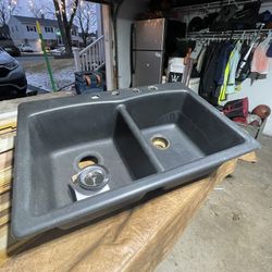 33x22 ELLIPSE 62D GRANITE ONYX MOULDED Kitchen Sink