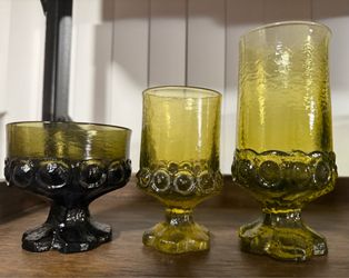 Vintage Mid-Century Modern Green Glassware Collection – 16-Piece Curated Lot