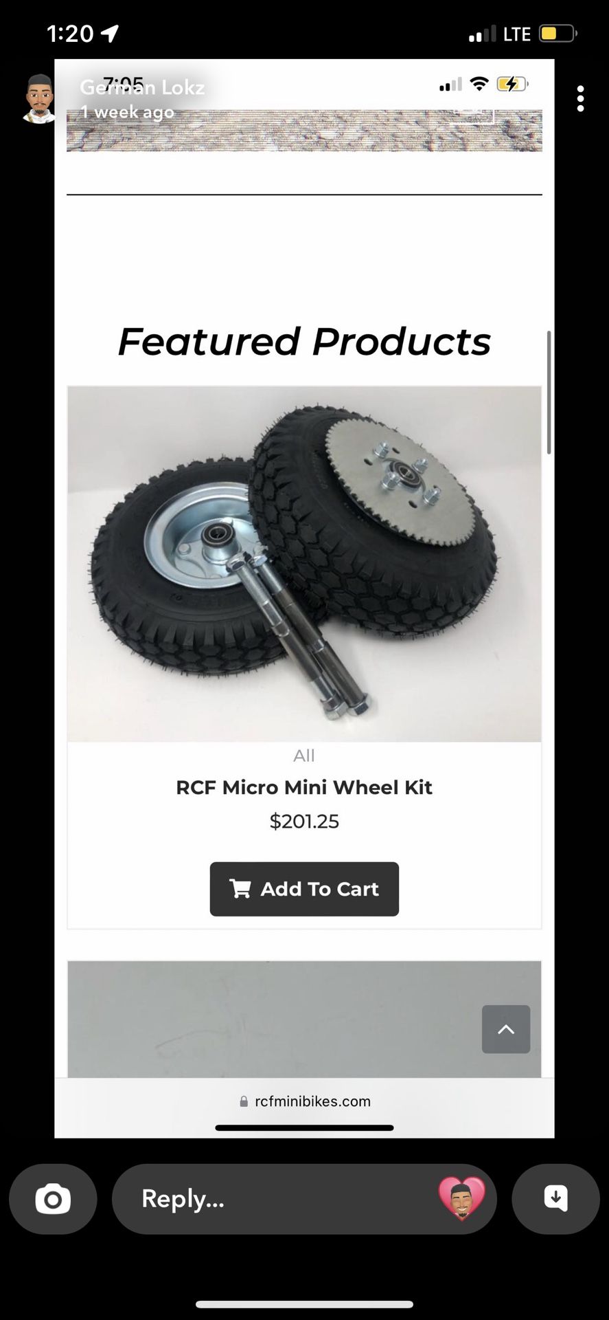 Mini Bike Wheel Set