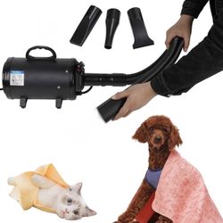 Dog Dryer, Pet Grooming Blower with Cat/Dog Heater, 2400W Speed Adjustable Pet Hair Dryer