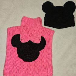 Hand Made Crochet Vest With Hat For Baby girl 