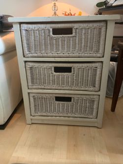 Rattan 3 drawer organizer