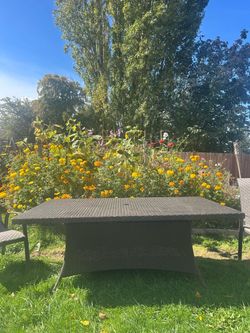 Wicker patio table
