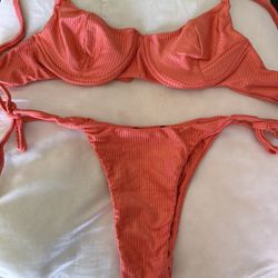 Orange/Coral bikini NEVER USED (M)