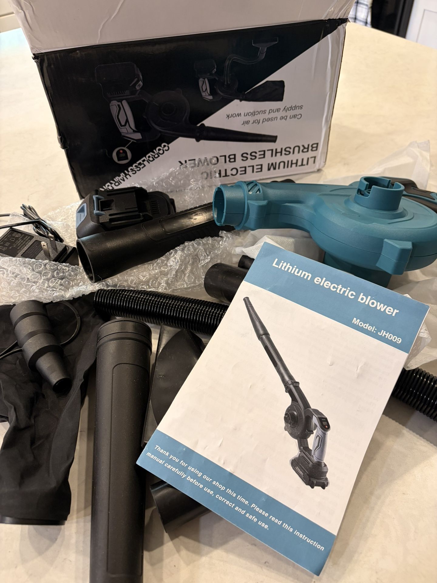 2in1 Cordless Leaf Blower Air Vacuum Snow Dust Sweeper with Battery and Charger