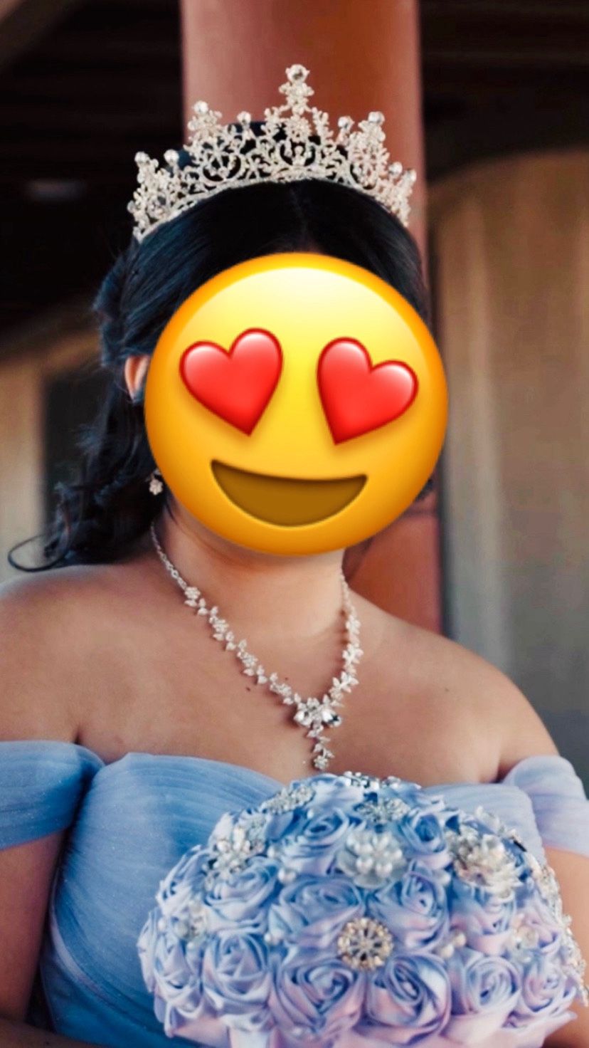 Quinceanera Crown and Bouquet Lilac