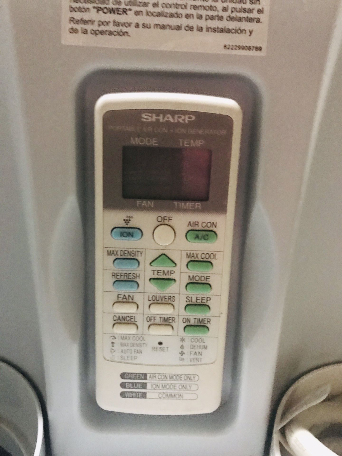 Sharp Portable Air Conditioner. Ion Conditioner. Model CV2P10SC. 10500