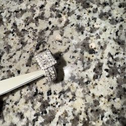 3.5 kt diamond ring white gold 14k