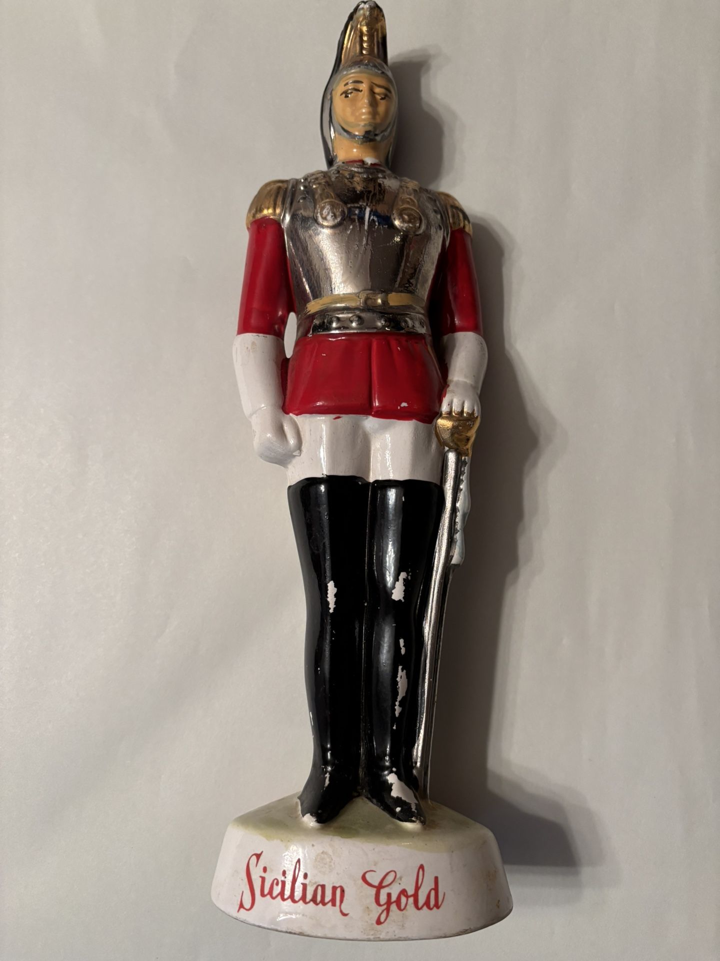 Sicilian Gold Italian Royal Guard Soldier Decanter 