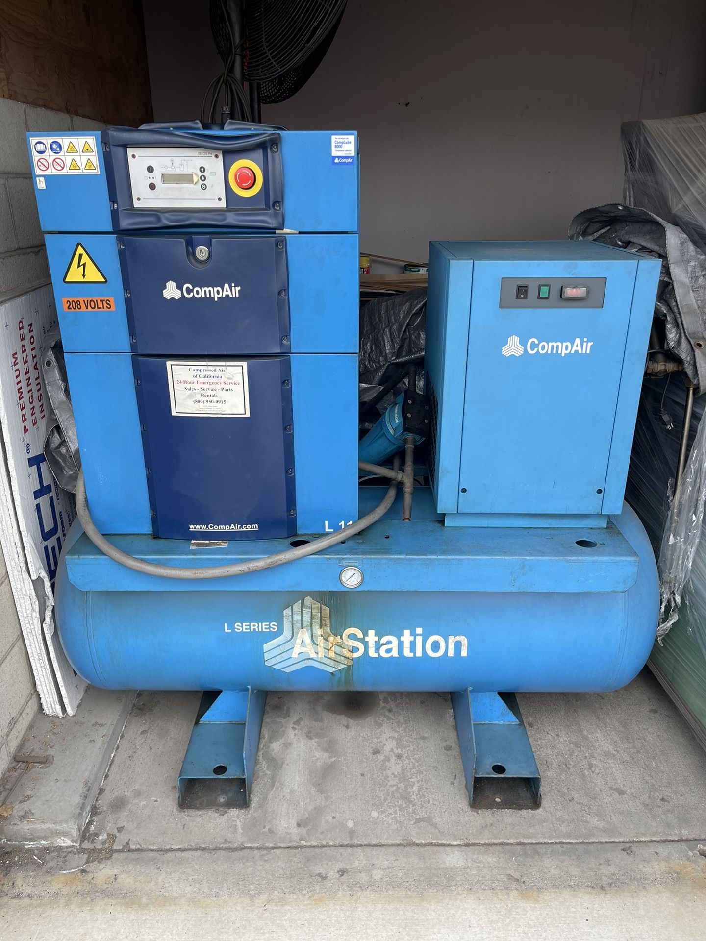 2015 15HP Comp Air LFR1A Air Compressor & Dryer