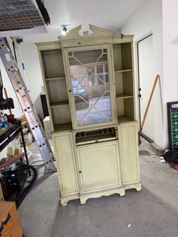 Vintage wood Secretary /china cabinet/restoration project