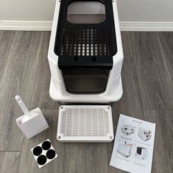 *Williamsfield & Higley* New Stainless Steel Litter Box Large Enclosed Top Entry Front Entry Scoop