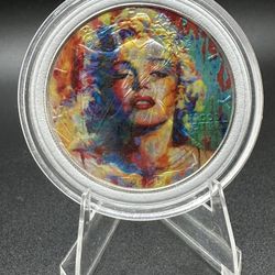American Silver Eagle Colorized Marilyn Monroe Plata Pura Ounce Oz Coin Round