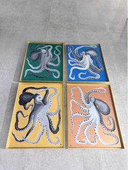 Set of 4 art pieces framed ready to hang