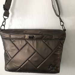 Lug Flare Metallic Walnut Handbag 