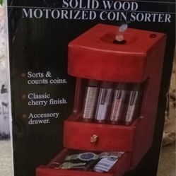 Solid Cherry Wood Coin Organizer Caddy