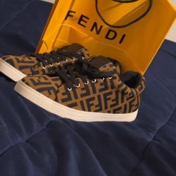 Brown Fendi Size 10 Low Top(THROW OFFERS‼️‼️)