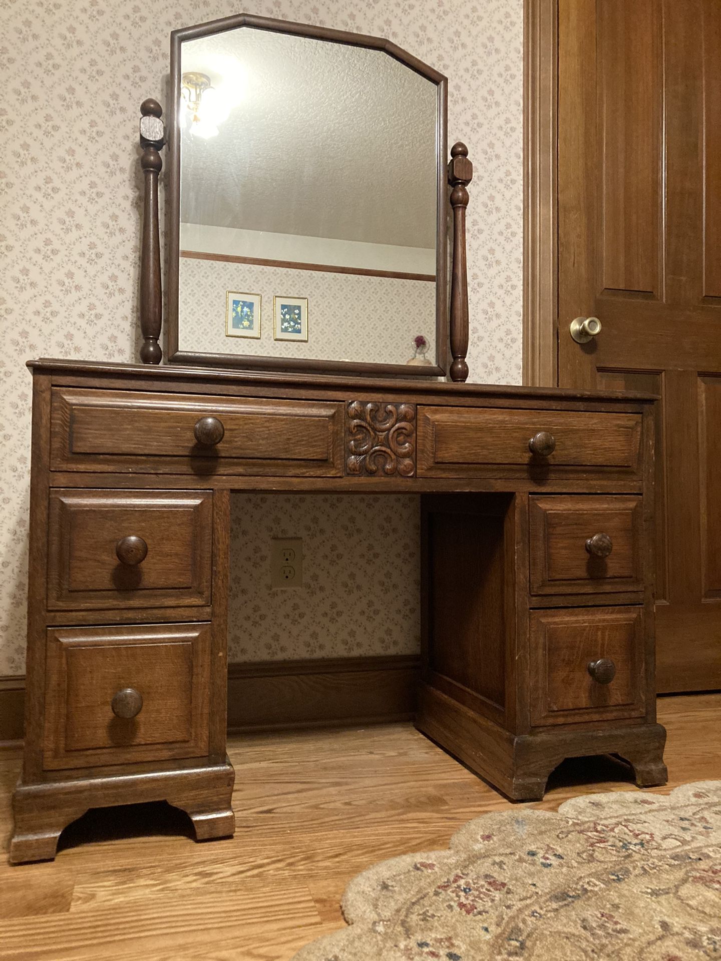 Antique Vanity with Mirror